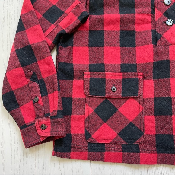 JCrew Wool Buffalo Check Plaid Half Button Up Pullover Shirt Jacket Shacket - Picture 8 of 13